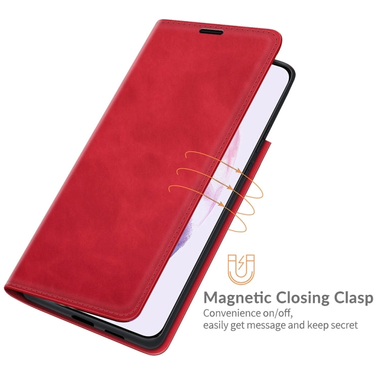 For Samsung Galaxy S22 5G Retro-skin Business Magnetic Suction Leather Case with Holder  Card