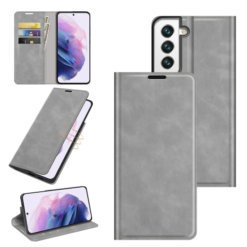 For Samsung Galaxy S22 5G Retro-skin Business Magnetic Suction Leather Case with Holder  Card