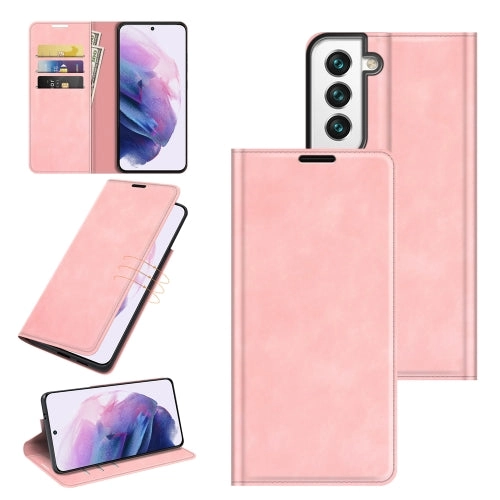 For Samsung Galaxy S22 5G Retro-skin Business Magnetic Suction Leather Case with Holder  Card