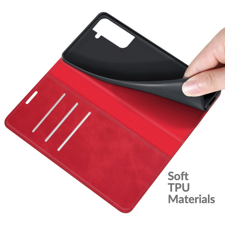 For Samsung Galaxy S22 5G Retro-skin Business Magnetic Suction Leather Case with Holder  Card