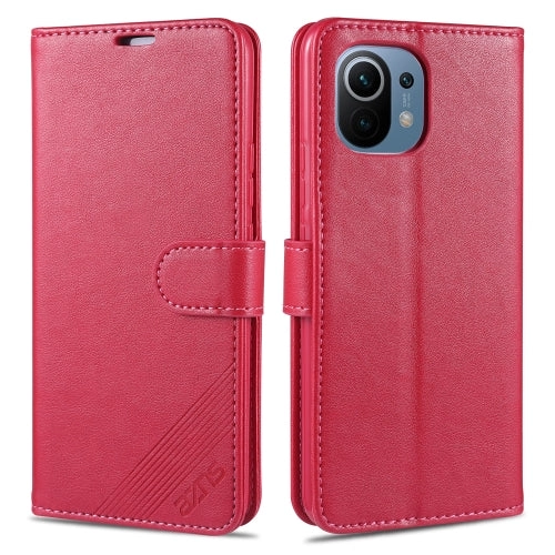 For Xiaomi Mi 11 AZNS Magnetic Calf Texture Horizontal Flip Leather Case with Card Slots