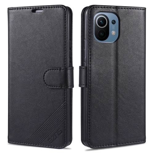 For Xiaomi Mi 11 AZNS Magnetic Calf Texture Horizontal Flip Leather Case with Card Slots