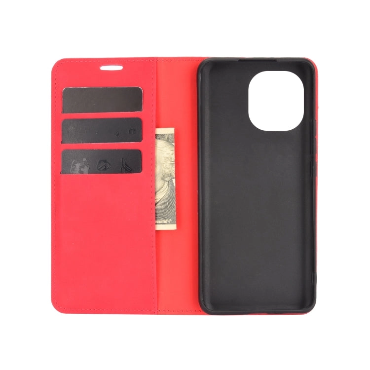 For Xiaomi Mi 11 Retro-skin Business Magnetic Suction Leather Case with Holder  Card Slots