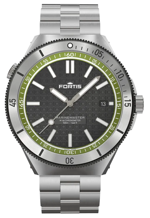 Fortis Marinemaster M-44 COSC Woodpecker Green Bracelet