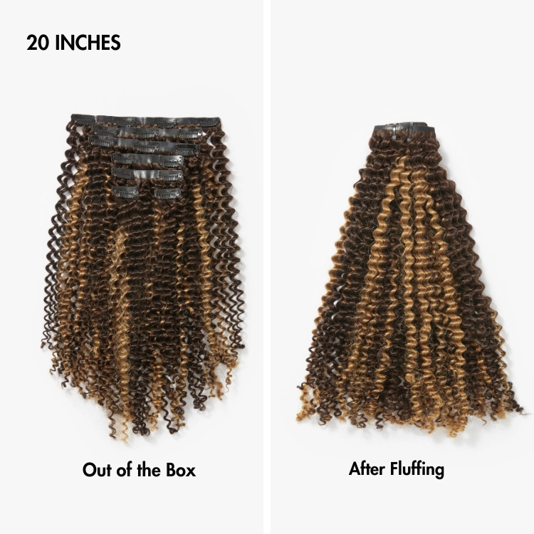 Highlights Silky Straight / Kinky Curly / Deep Wave Clip in Extensions Human Hair 135g 9pcs / 7pcs with Free Gift