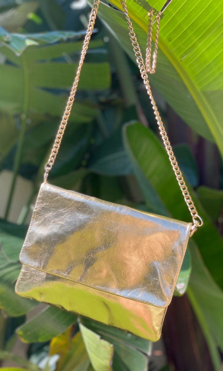 Hoss Gold leather Emily Bag
