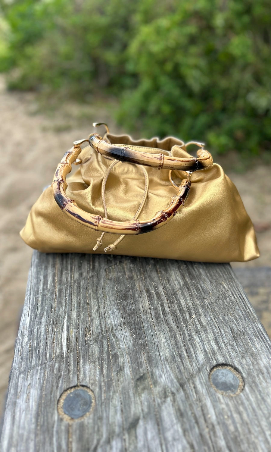 hoss Nigella Antique Gold Leather Handbag