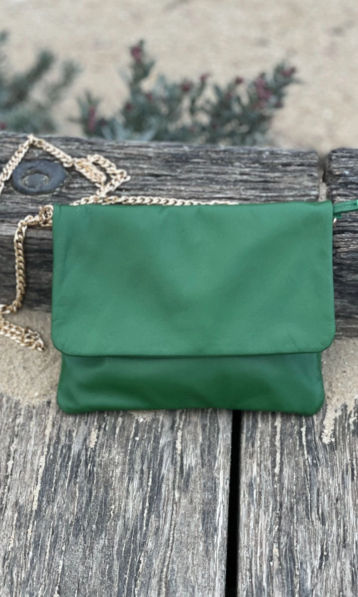 Hoss Venetta Green Gold Chain Bag