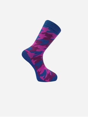 Houndstooth Unisex Organic Cotton Socks | Blue