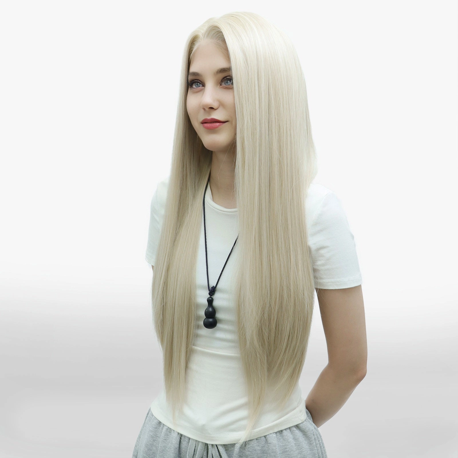 IMstyle Queena Long Blonde Straight 13*4 Lace Front Free Parting-W214-CF243-C13X4