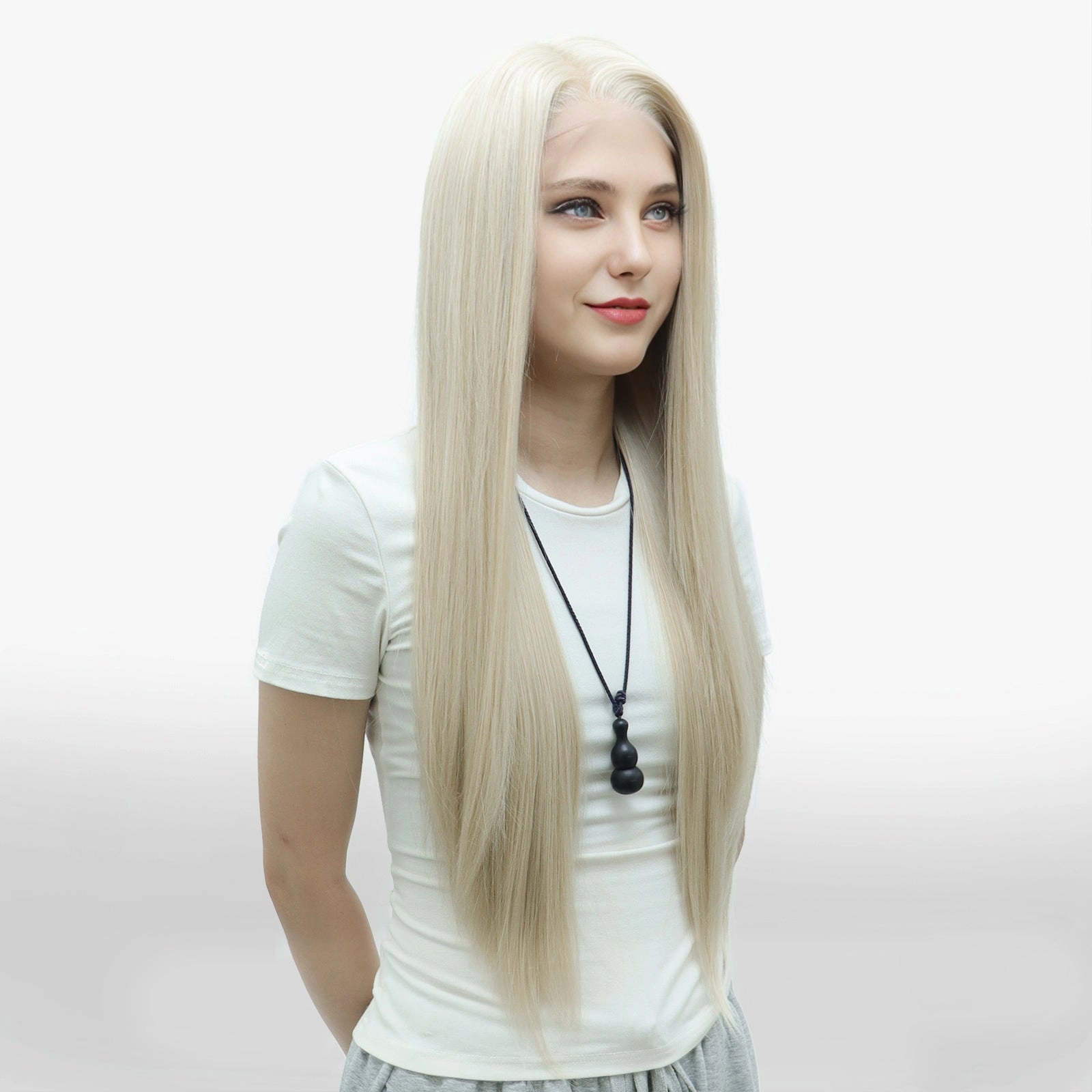IMstyle Queena Long Blonde Straight 13*4 Lace Front Free Parting-W214-CF243-C13X4