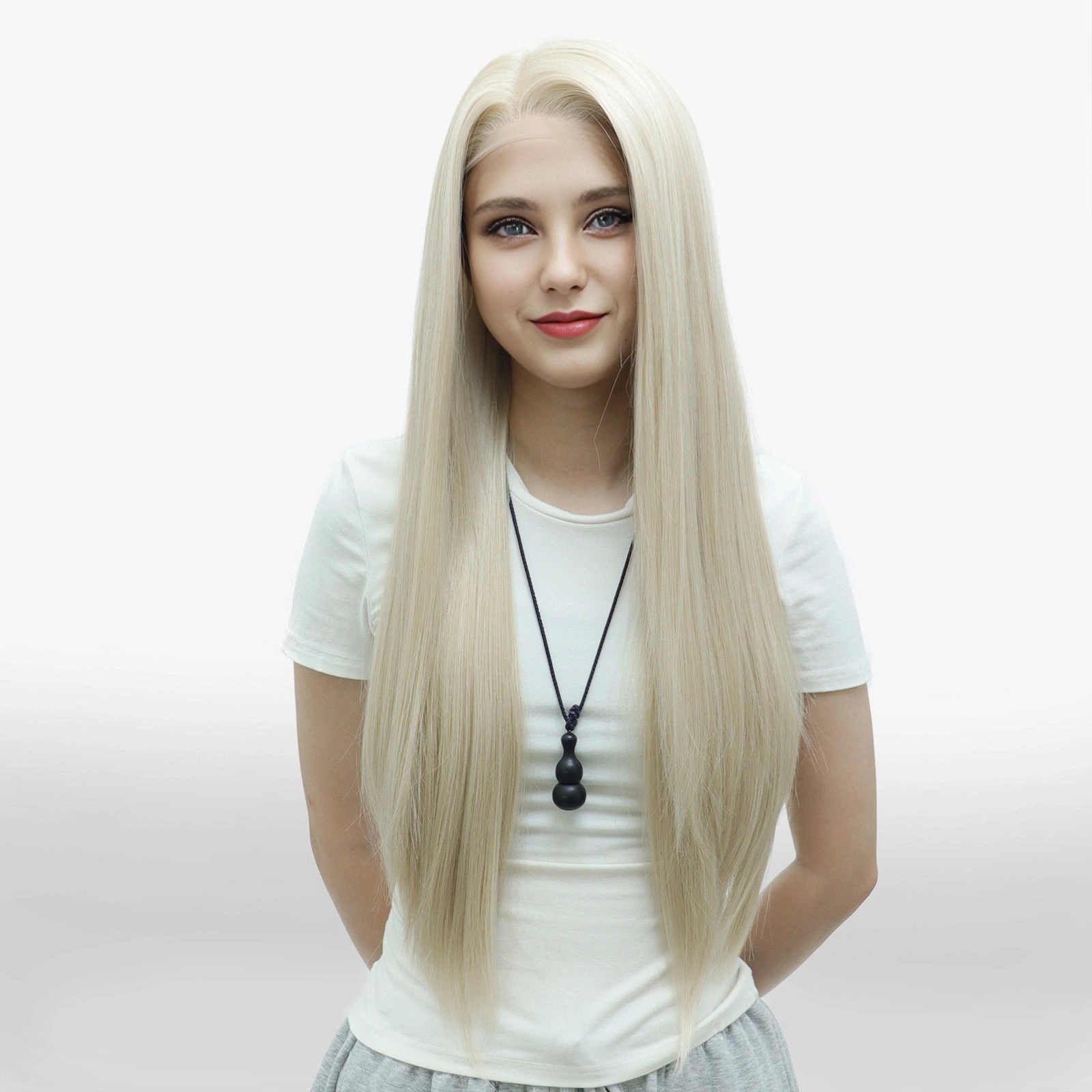 IMstyle Queena Long Blonde Straight 13*4 Lace Front Free Parting-W214-CF243-C13X4