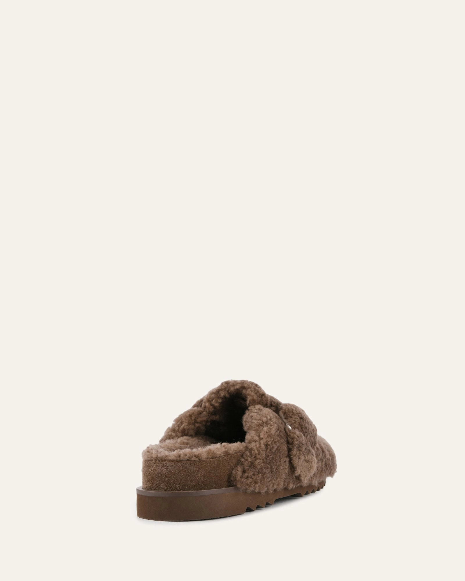 JUNIE CASUAL FLATS TAUPE SHEARLING