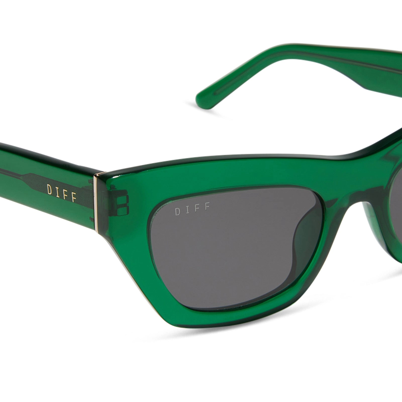 KATARINA - PALM GREEN CRYSTAL   GREY SUNGLASSES