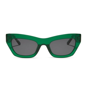 KATARINA - PALM GREEN CRYSTAL   GREY SUNGLASSES