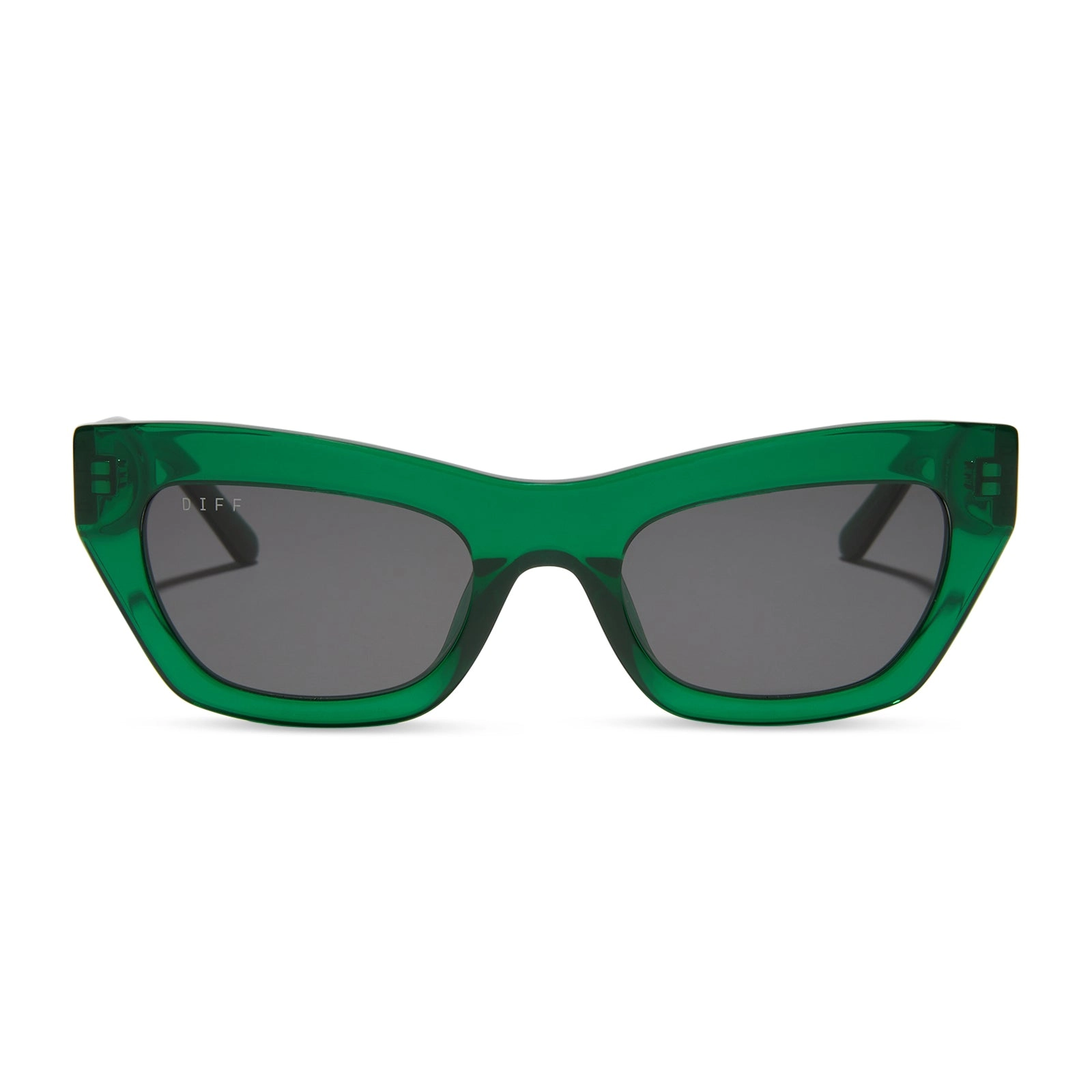 KATARINA - PALM GREEN CRYSTAL   GREY SUNGLASSES
