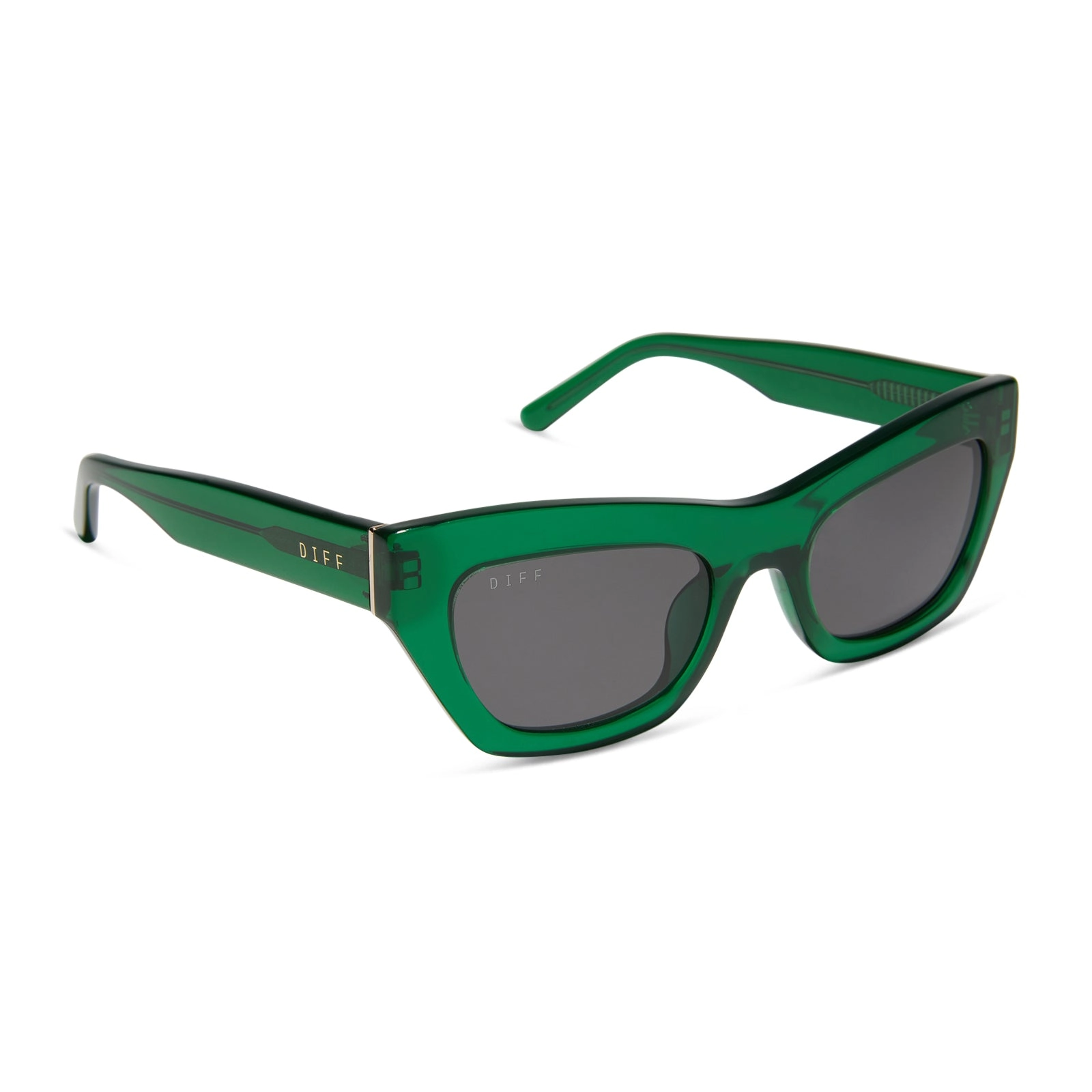 KATARINA - PALM GREEN CRYSTAL   GREY SUNGLASSES