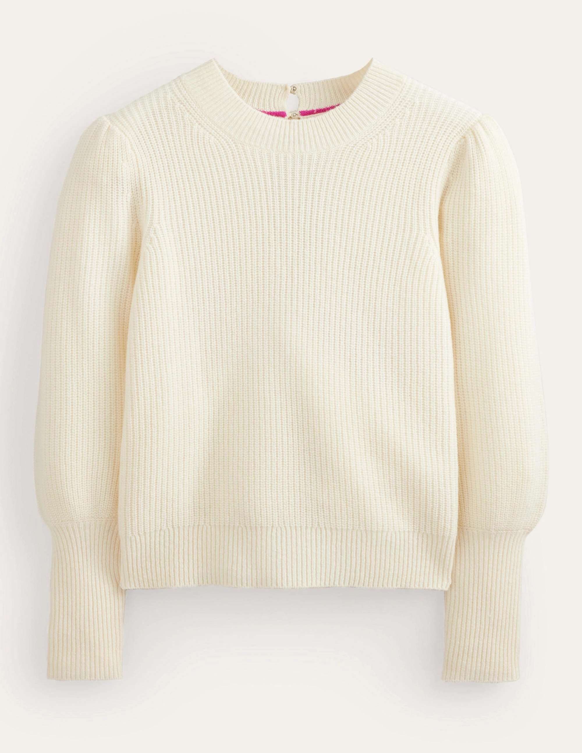 Key-Hole Cashmere Jumper-Warm Ivory