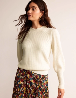 Key-Hole Cashmere Jumper-Warm Ivory