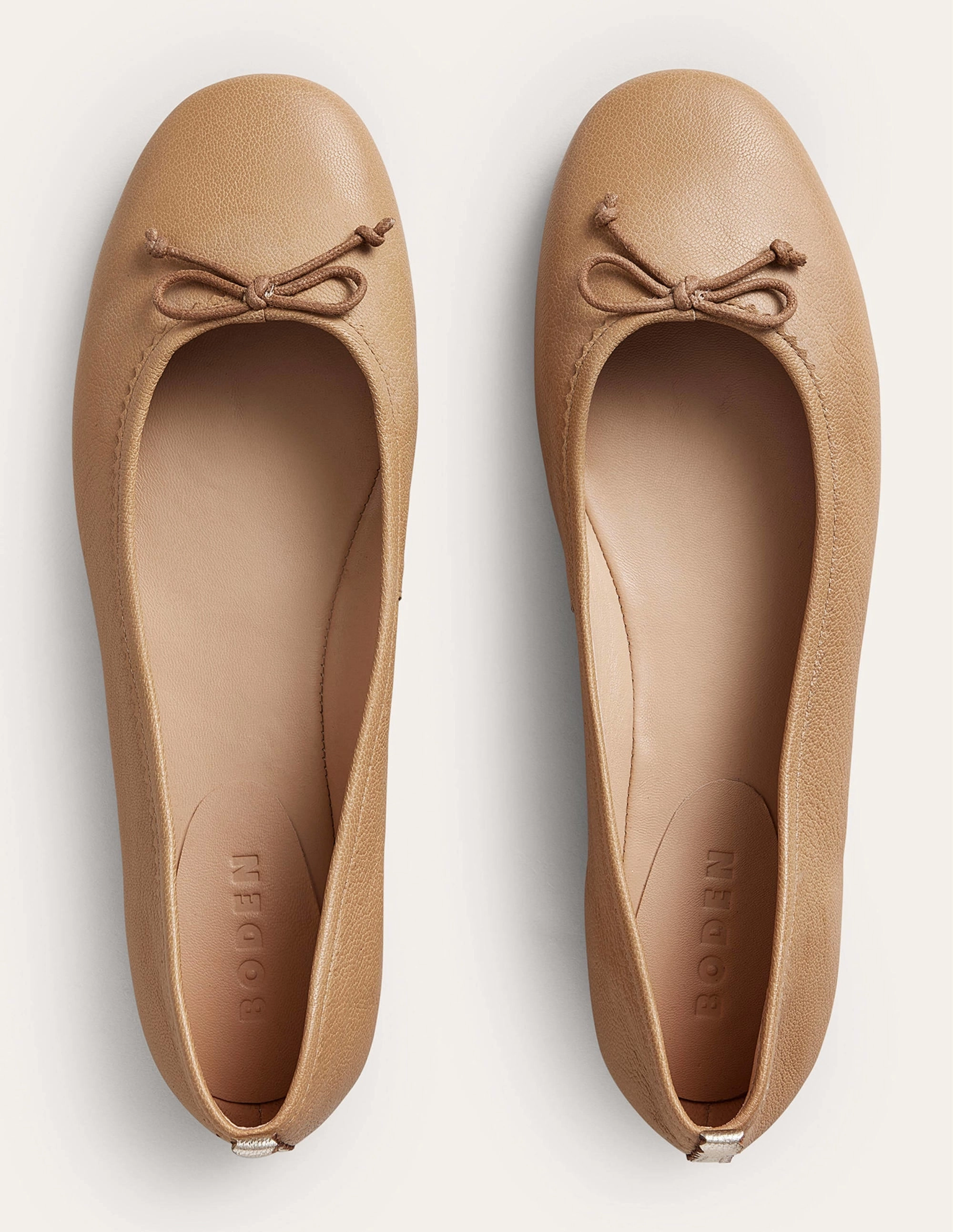 Kitty Flexi Sole Ballet Pumps-Embroidered Natural