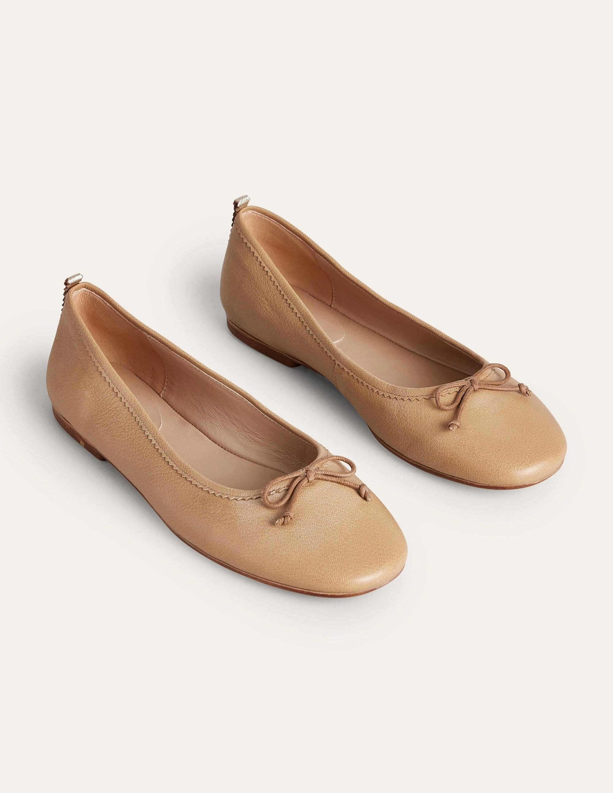 Kitty Flexi Sole Ballet Pumps-Embroidered Natural