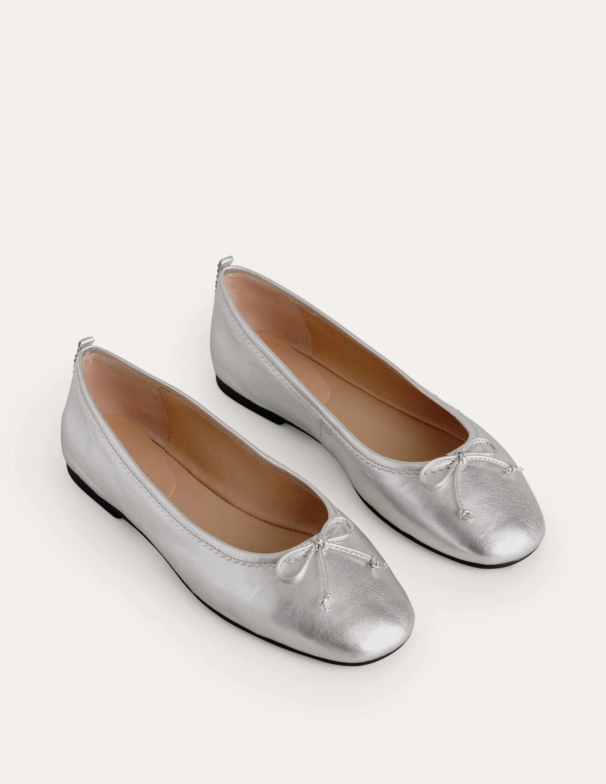 Kitty Flexi Sole Ballet Pumps-Silver Metallic
