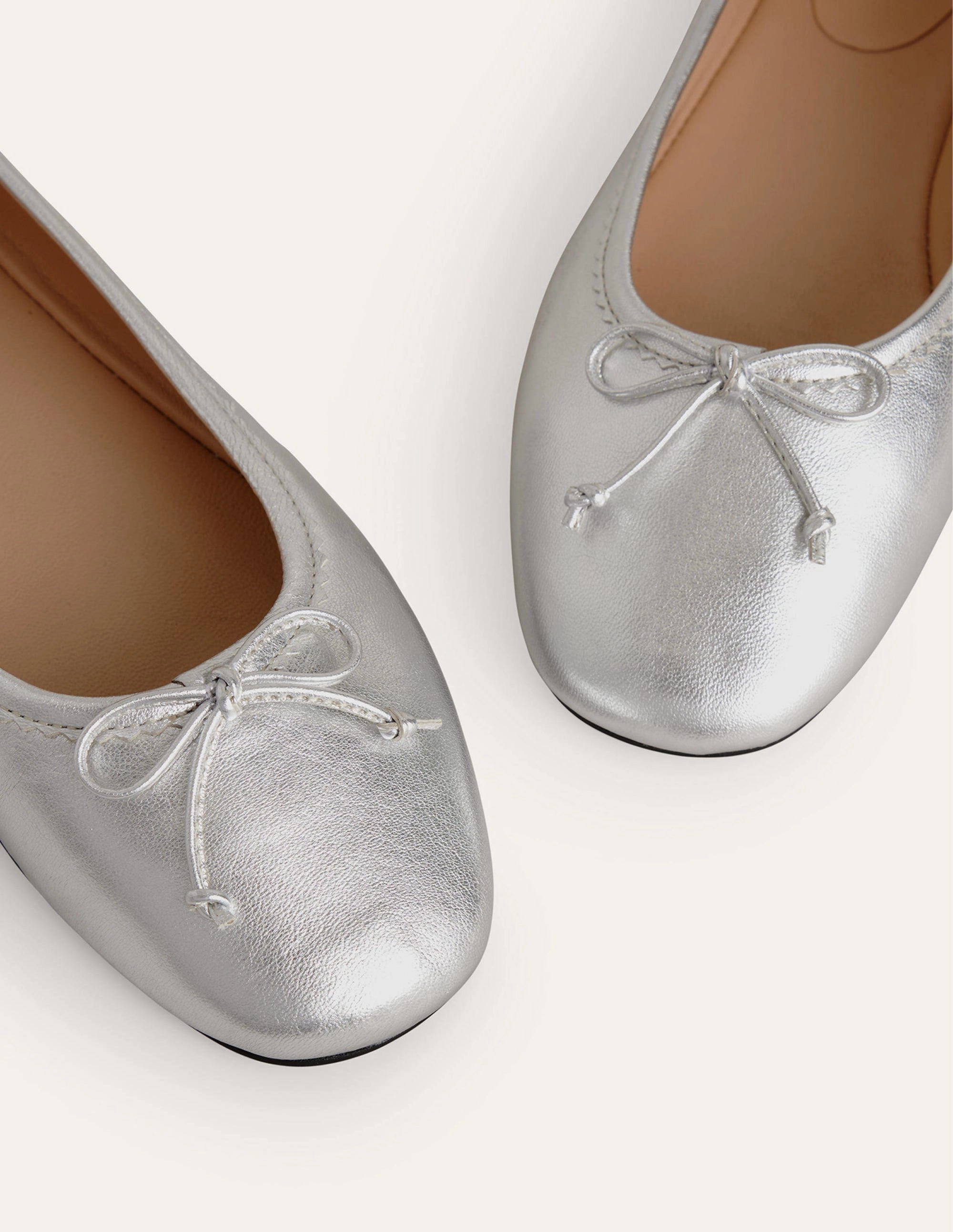 Kitty Flexi Sole Ballet Pumps-Silver Metallic