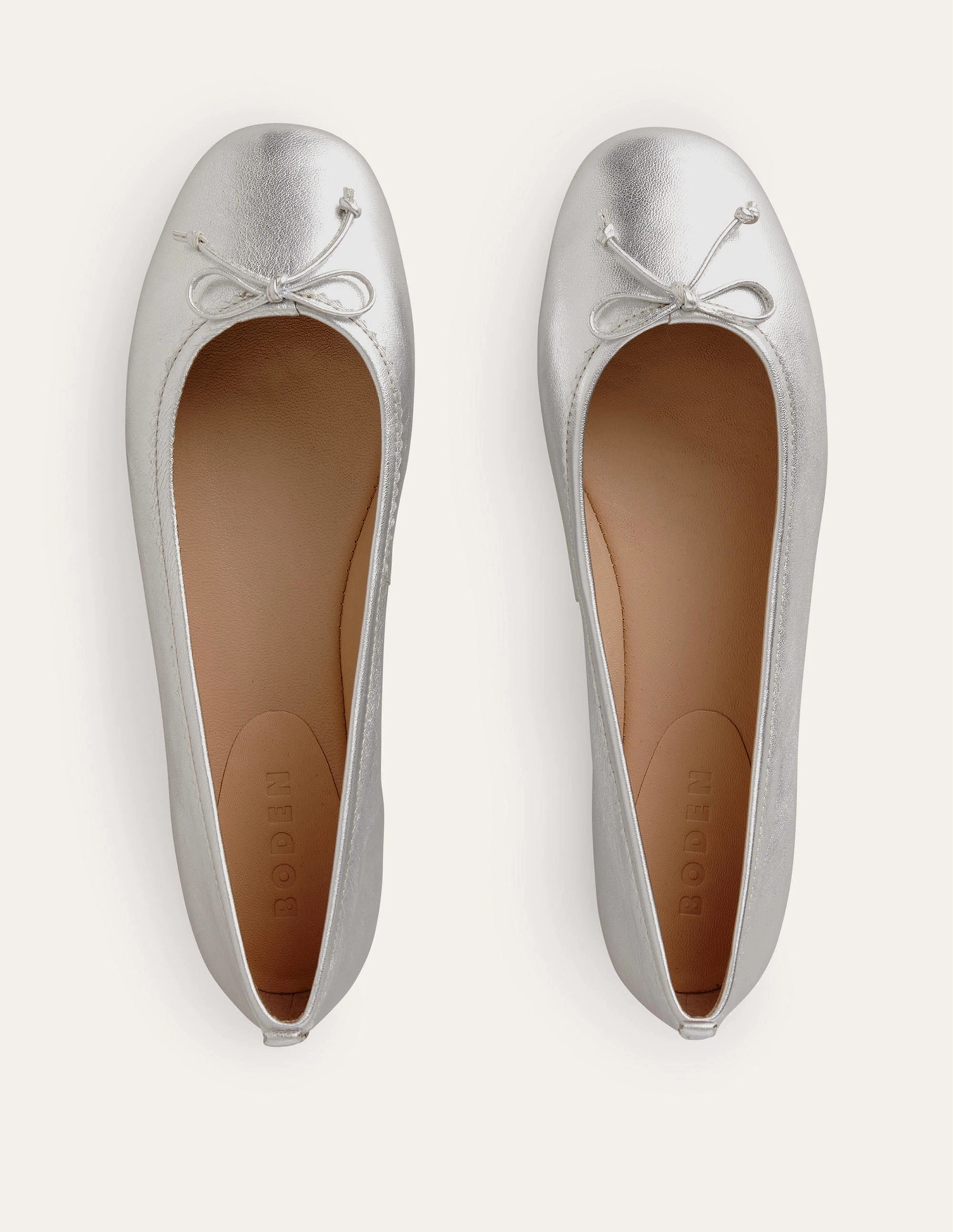 Kitty Flexi Sole Ballet Pumps-Silver Metallic