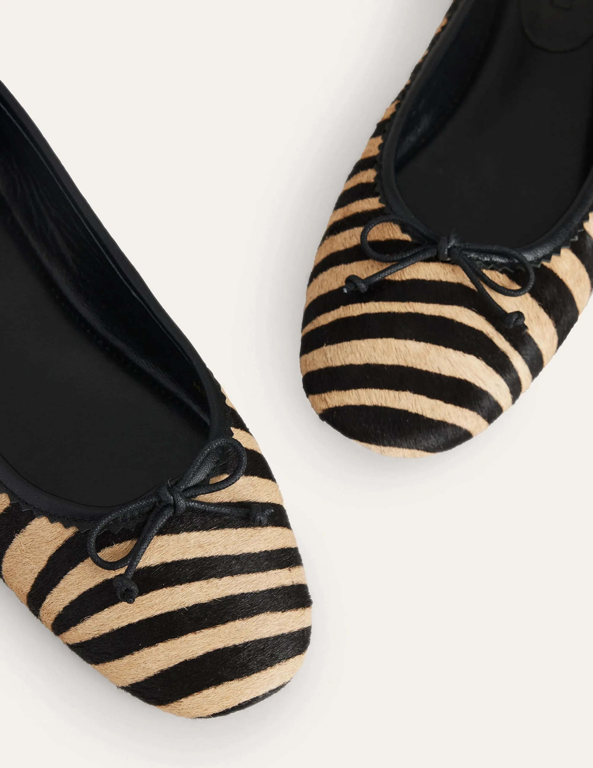 Kitty Flexi Sole Ballet Pumps-Zebra Pony Hair