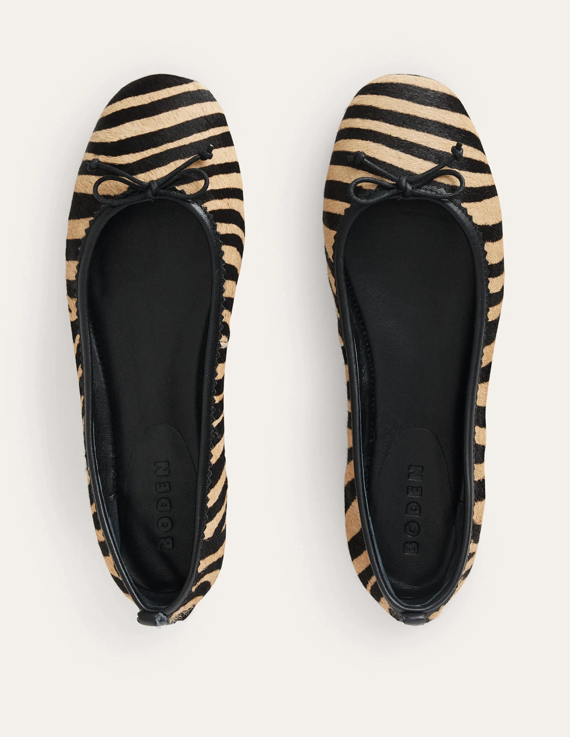 Kitty Flexi Sole Ballet Pumps-Zebra Pony Hair