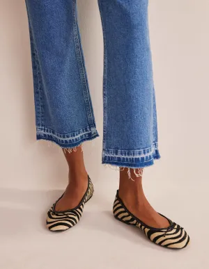 Kitty Flexi Sole Ballet Pumps-Zebra Pony Hair
