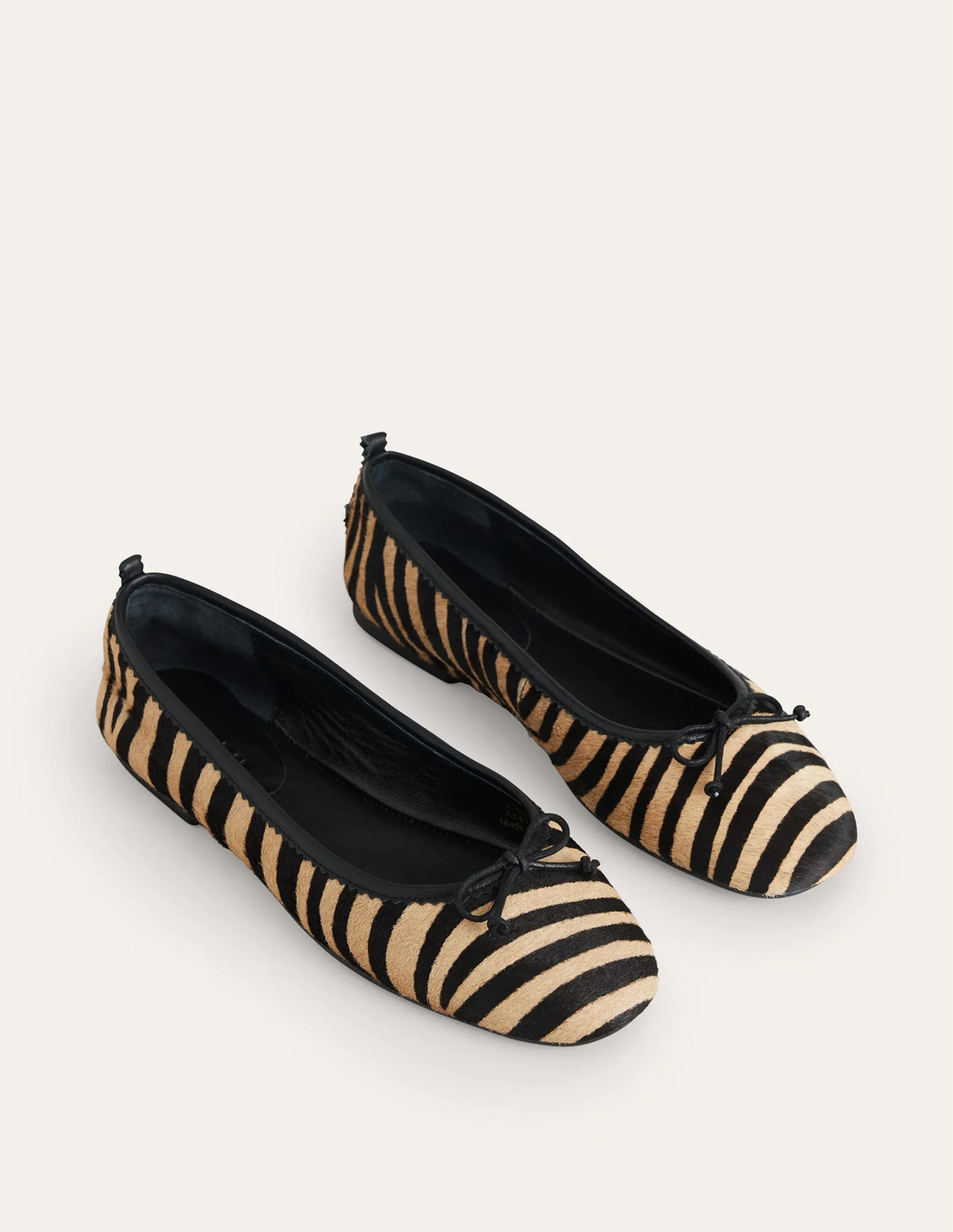 Kitty Flexi Sole Ballet Pumps-Zebra Pony Hair