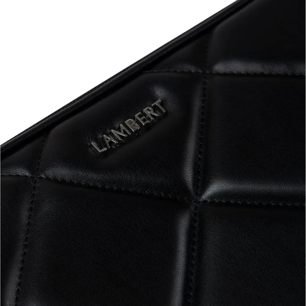 La Juliette - Pochette d'ordinateur matelassée en cuir vegan noire (13 pouces)