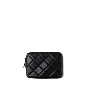 La Juliette - Pochette d'ordinateur matelassée en cuir vegan noire (13 pouces)