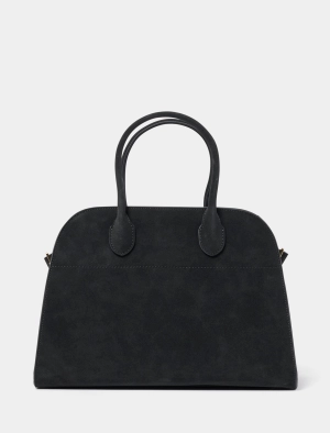 Lacey Faux Suede Bowler Bag