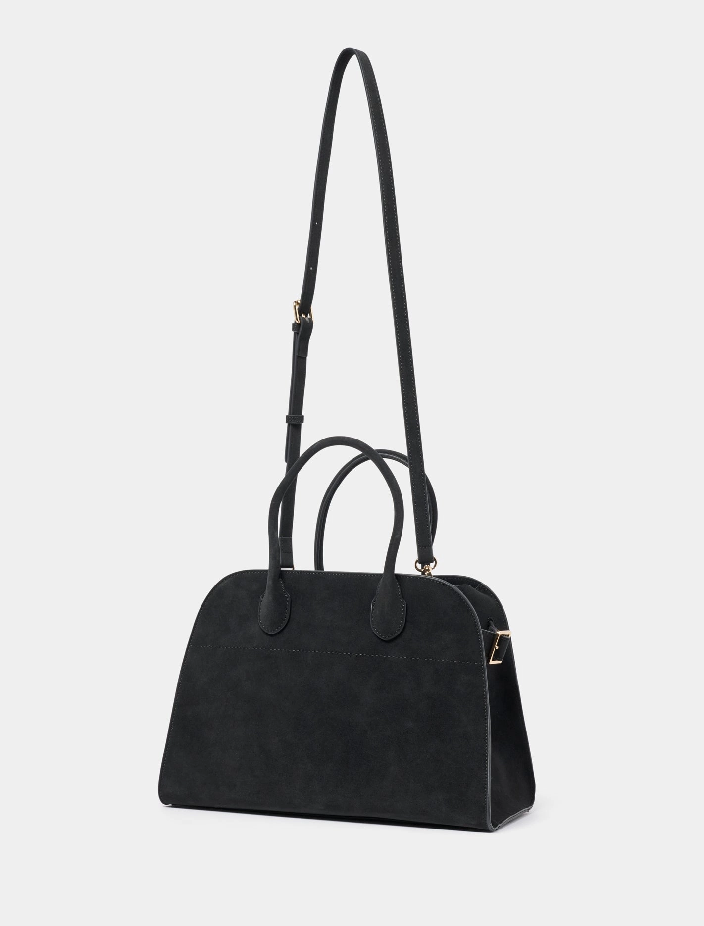 Lacey Faux Suede Bowler Bag