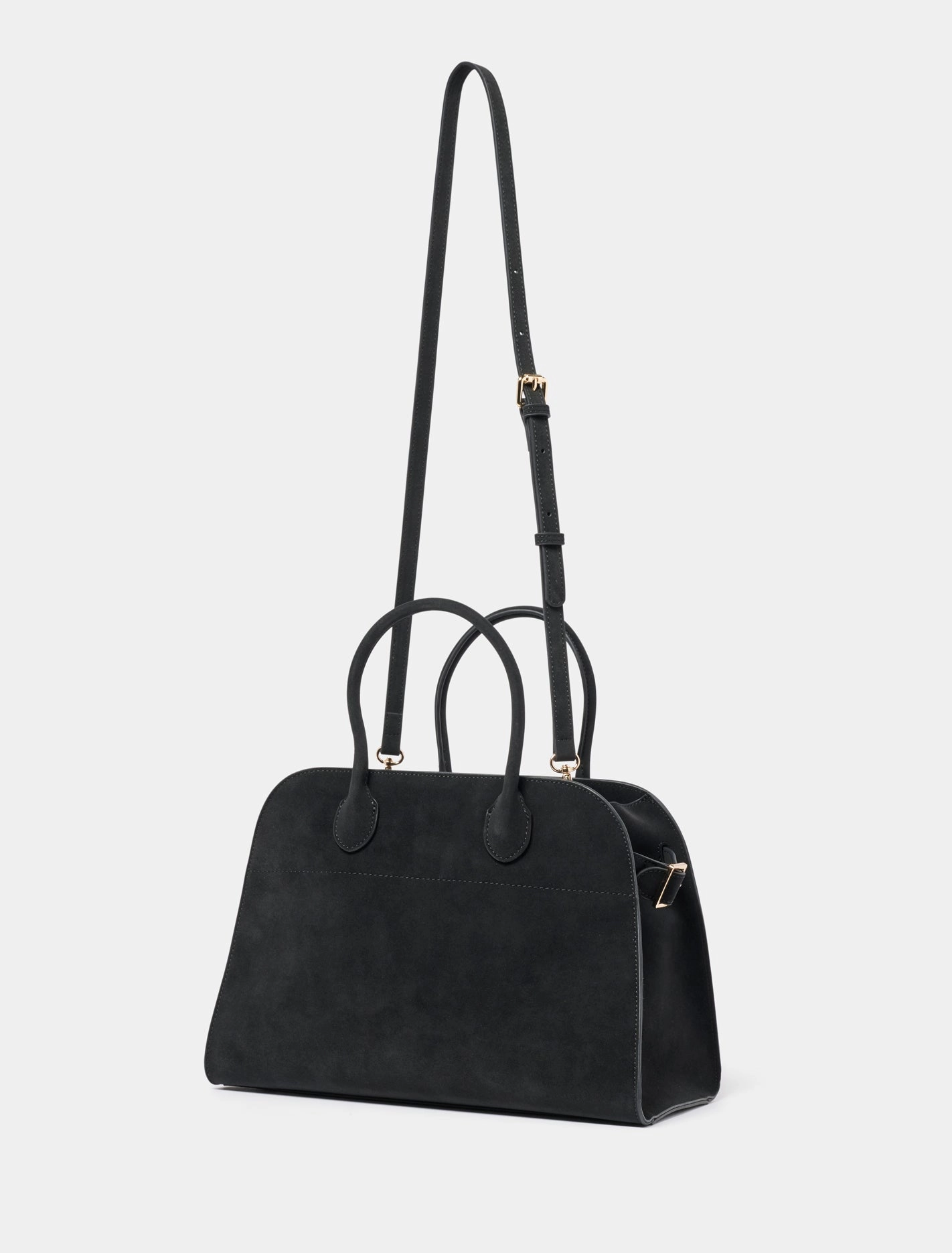 Lacey Faux Suede Bowler Bag