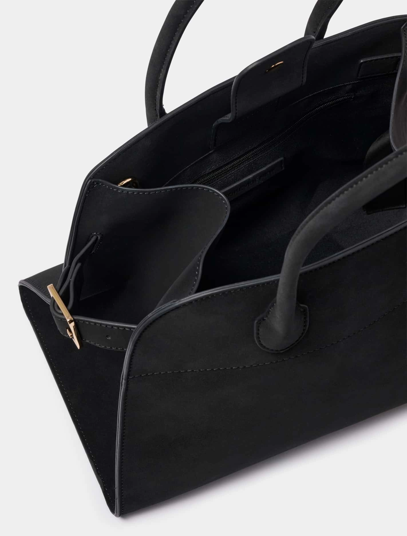Lacey Faux Suede Bowler Bag