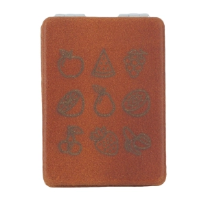 Leather Compact Mirror Fruits