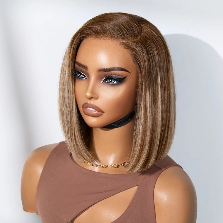 Luvme All-Day Comfort™ Wig Ash Blonde Highlight Blunt Cut Bob Glueless Minimalist HD Lace Wig Pre-Cut Lace