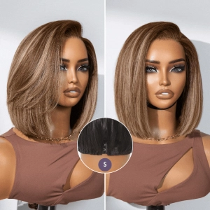 Luvme All-Day Comfort™ Wig Ash Blonde Highlight Blunt Cut Bob Glueless Minimalist HD Lace Wig Pre-Cut Lace