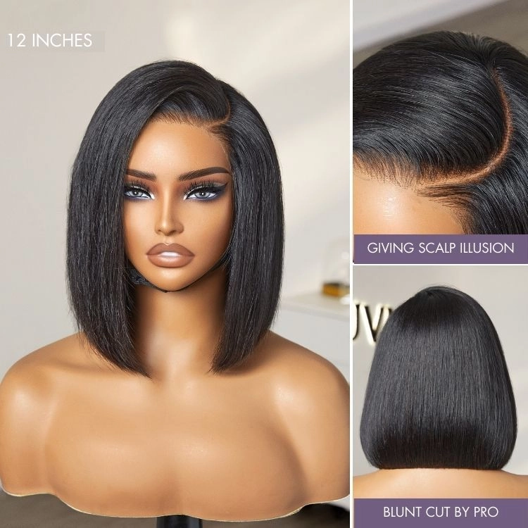 Luvme All-Day Comfort™ Wig Blunt Cut Bob Glueless Minimalist HD Lace Short Human Hair Wig Pre-Cut Lace