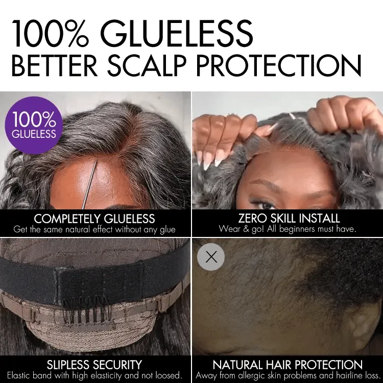 Mature Boss Salt and Pepper Bouncy Egg Curls Glueless Minimalist HD Lace Grey Wig