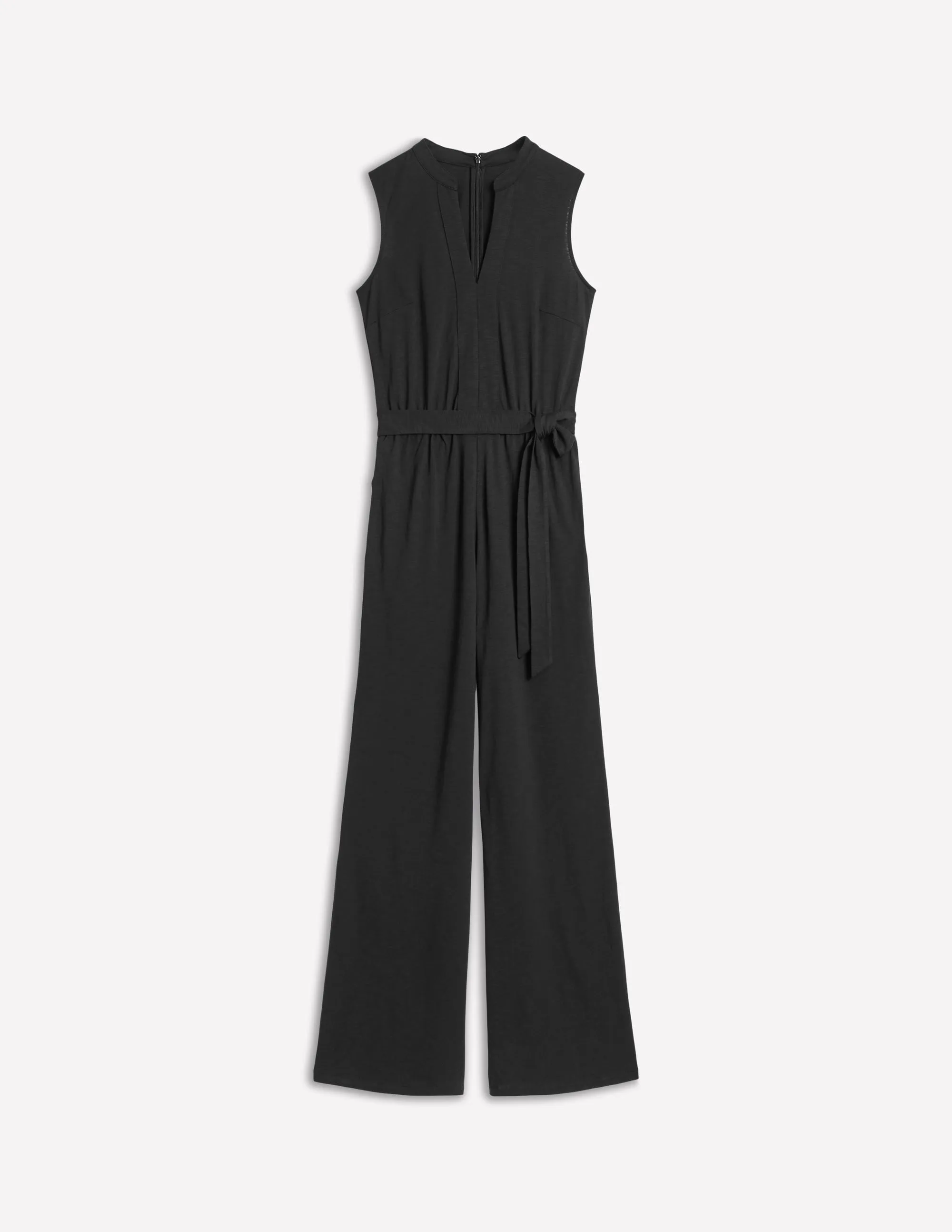 Naomi Notch Jersey Jumpsuit-Black
