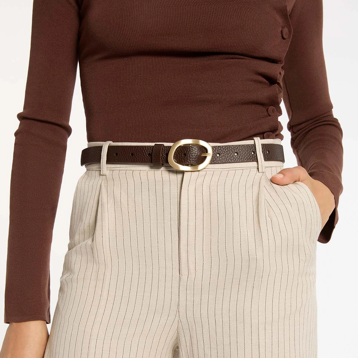 Nocturne Belt - Choc/Gold