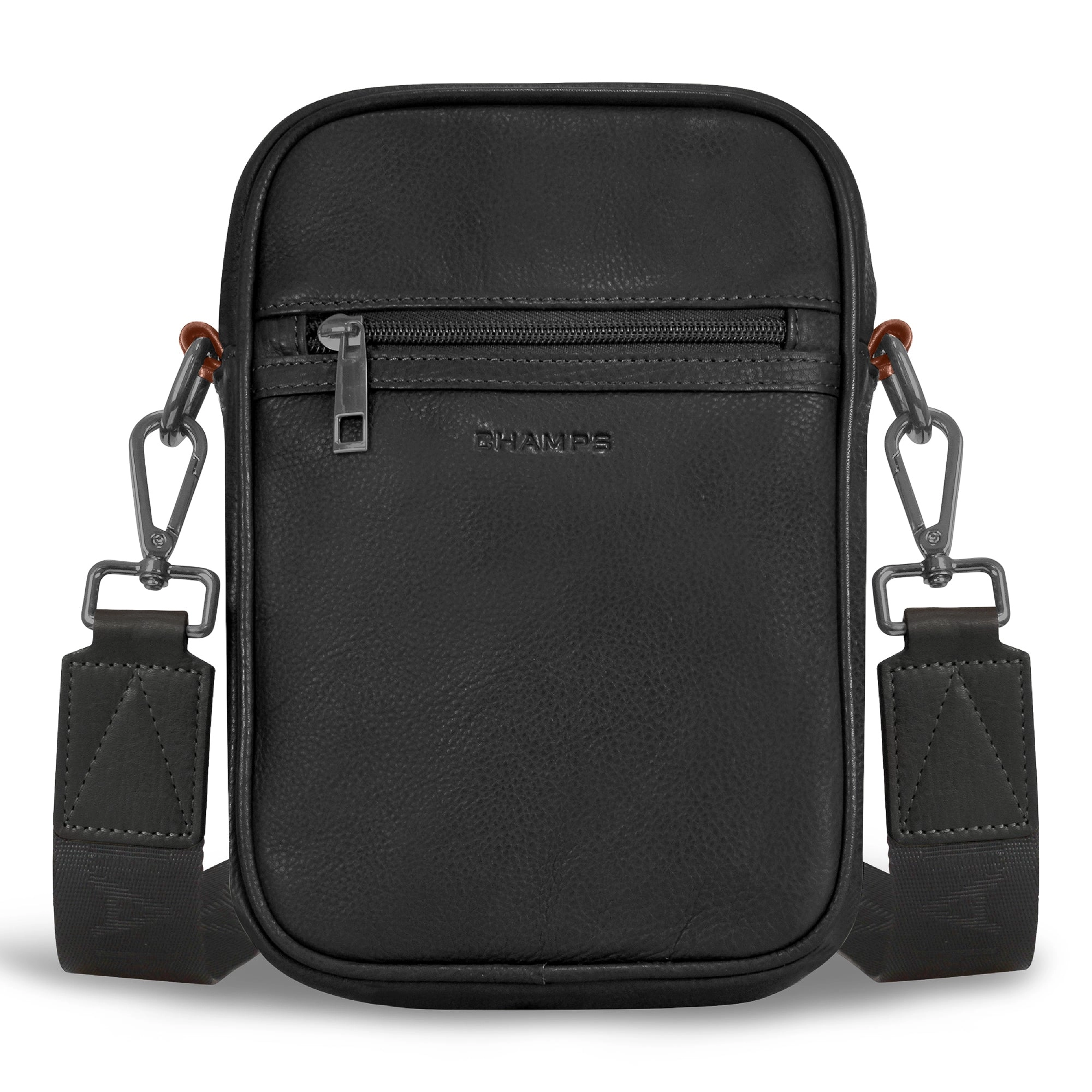 Onyx / Leather Vertical Cross-Body Bag *Drop Ship*