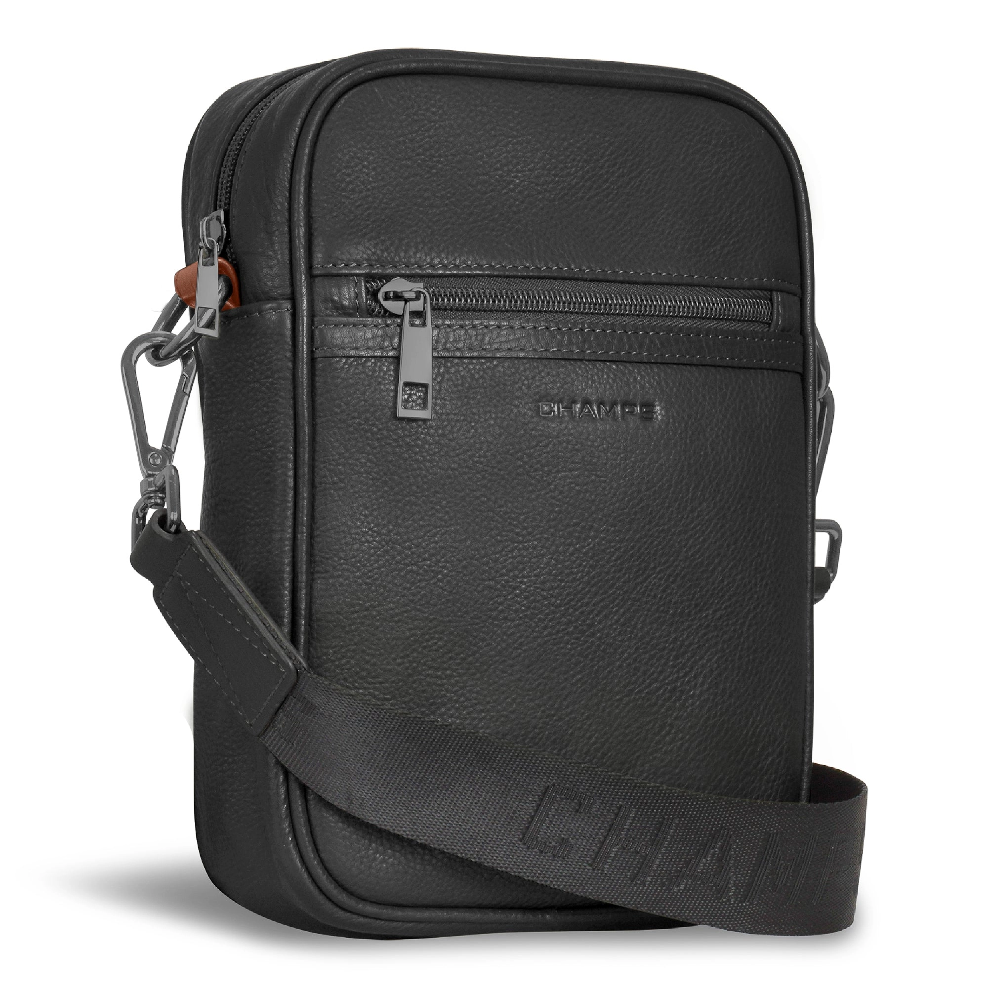 Onyx / Leather Vertical Cross-Body Bag *Drop Ship*