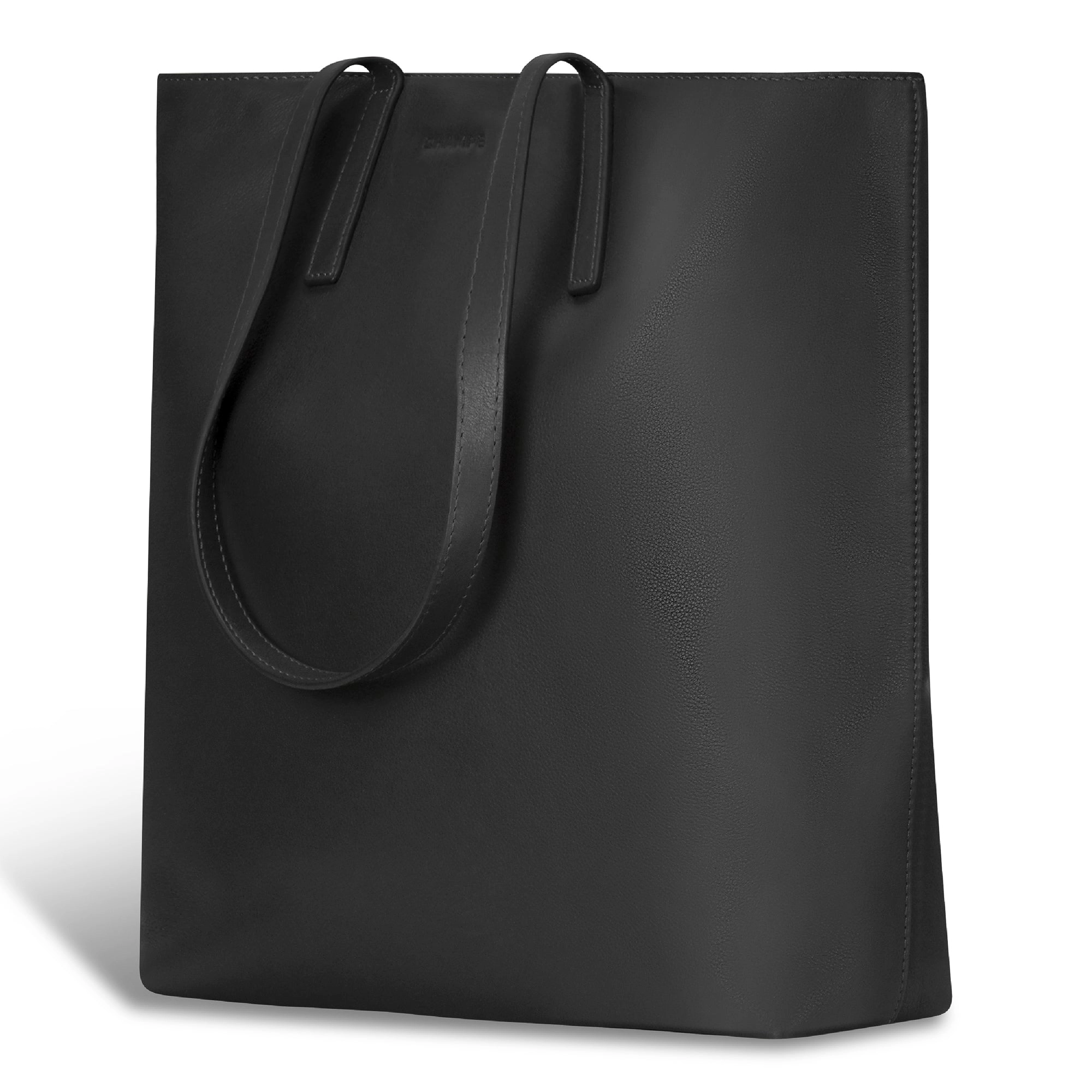 Onyx / Leather Vertical Tote *Drop Ship*