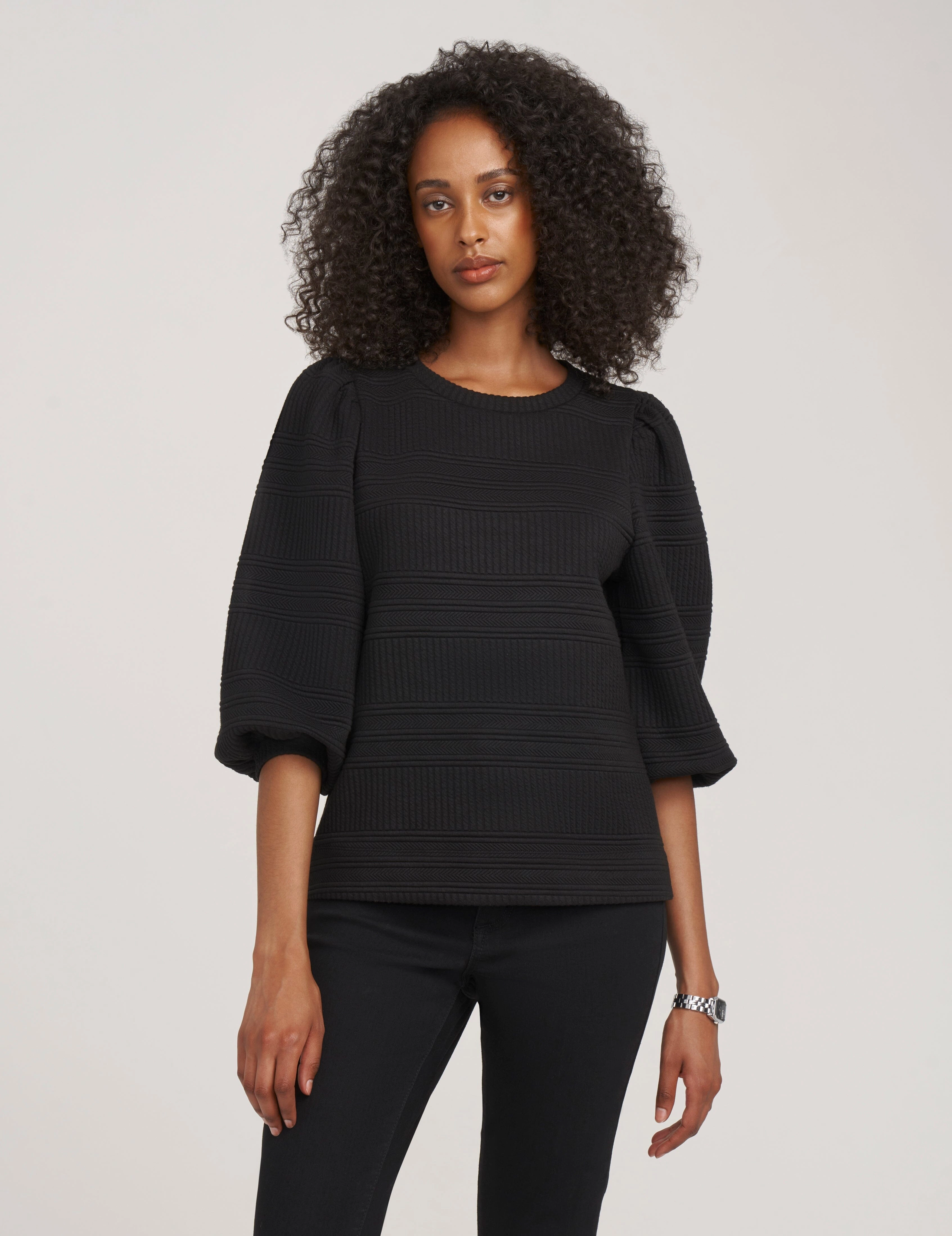 Petite Puff Sleeve Pullover Novelty Quilt- Sale
