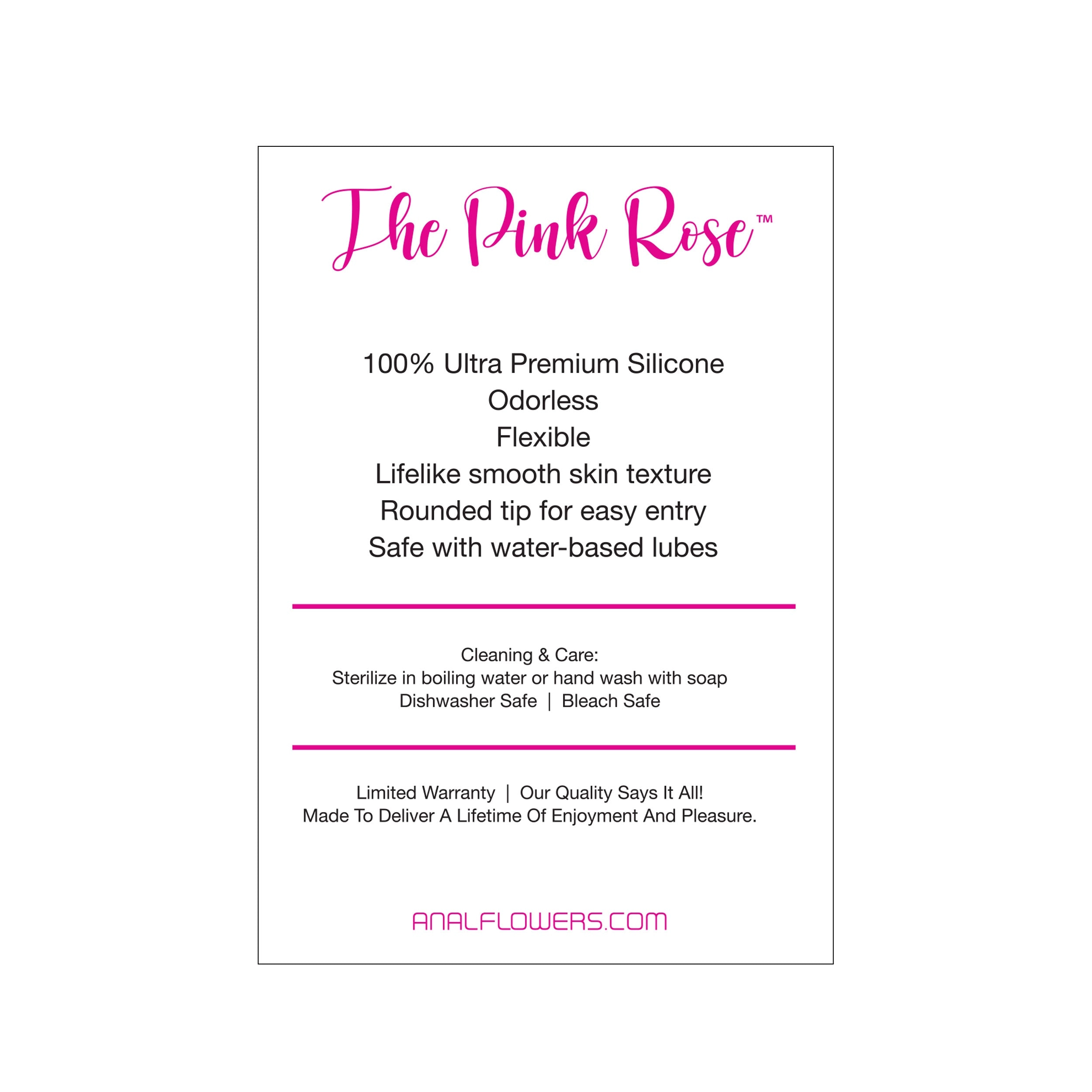 Pink Rose Silicone Butt Plug